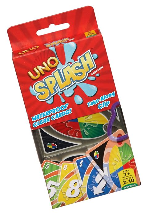 Uno Splash Card Game And Accessories Waterproof Plastic Card 2 To 3