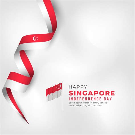 Happy Singapore Independence Day August 9th Celebration Vector Design