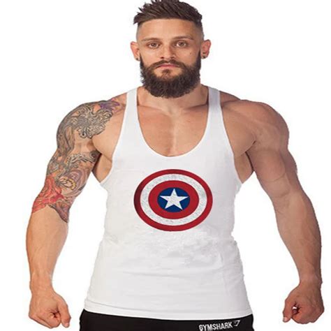 Summer Style Superman Captain America Men S Muscle Fitness Tank Top