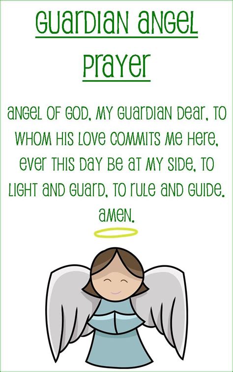 Guardian Angel Prayer Card For Kids Half Sheet Size Salvabrani