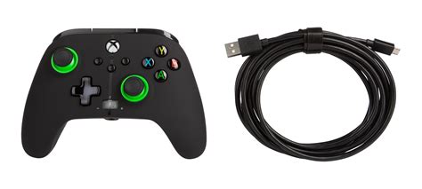 Powera Xbox Enhanced Wired Controller Black And Green Tone Xbox