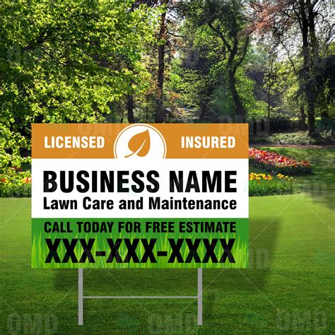 Lawn Care Yard Sign 3 Template Country