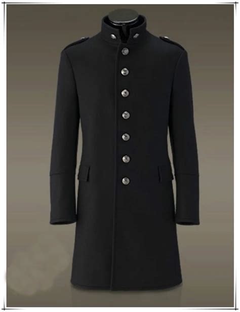 Men Single Breasted Trench Coat Overcoat Jacket Wool Woolen Slim Fit