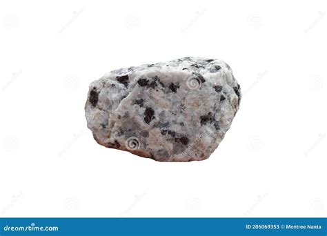 Raw Specimen Of Granite Igneous Rock Isolated On A White Background