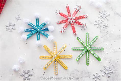 Craftsssgalore Popsicle Stick Snow Flake Ornaments