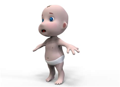 3D Model Baby Toon VR AR Low Poly Rigged Animated CGTrader