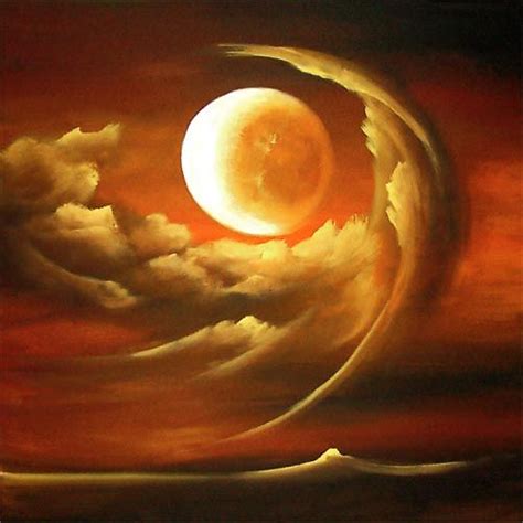 Abstract Art By Osnat Tzadok Original Abstract Art Painting Moon