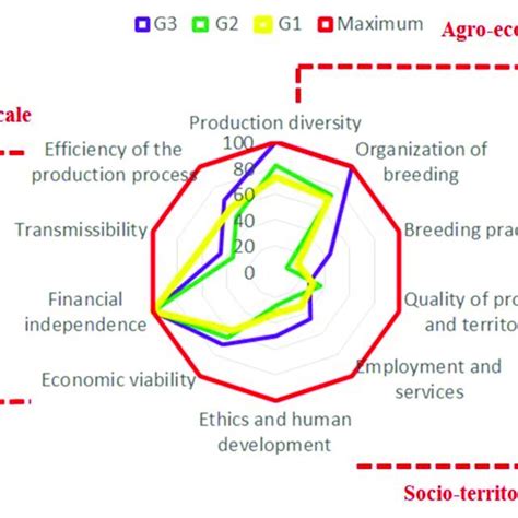 Graphical Representation Of The Sustainability Scores Of Different