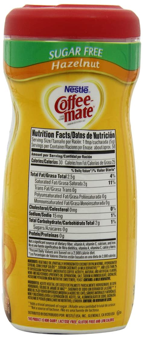 Therefore, for some special products in best sugar free coffee creamer, besides making the most updated suggestions, we also try to offer customer discounts and coupons provided. Coffee Mate Sugar Free Hazelnut Creamer Nutrition Facts ...