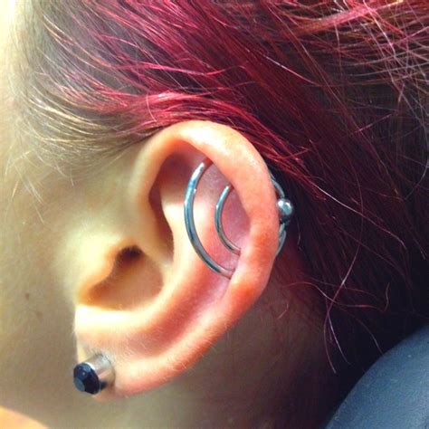 Double Orbital Piercing Orbital Piercing Earings Piercings Ear Lobe