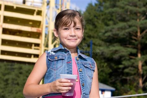 One Girl Outdoors Smiling Stock Image Image Of Smirk 17207053