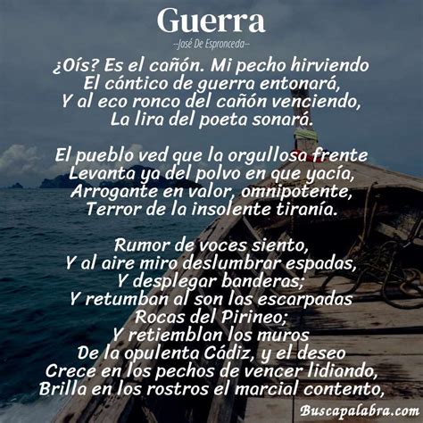 Poema Guerra De José De Espronceda Análisis Del Poema