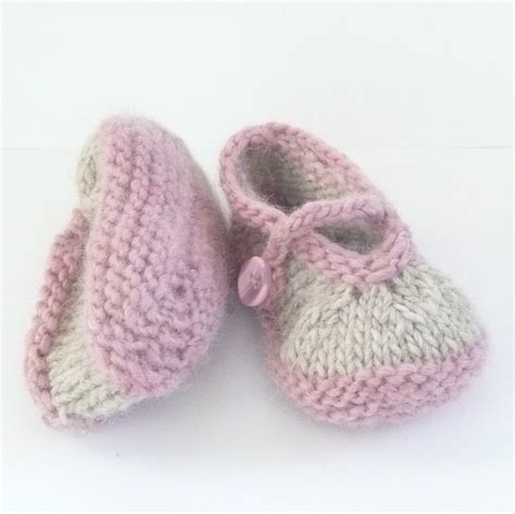 Knitting PATTERN BABY Booties Simple Seamless Mary Janes Etsy