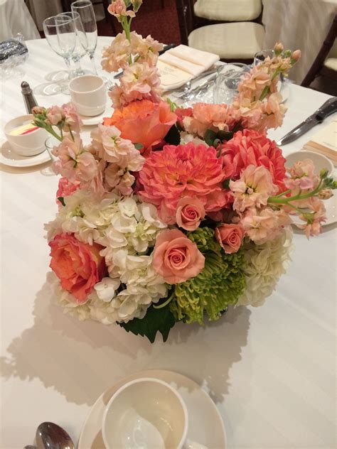 Corals Whites And A Splash Of Lime Green Make Colorful Wedding