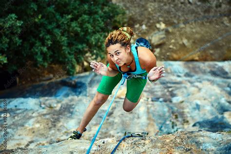 Female Rock Climber Stock 写真 Adobe Stock