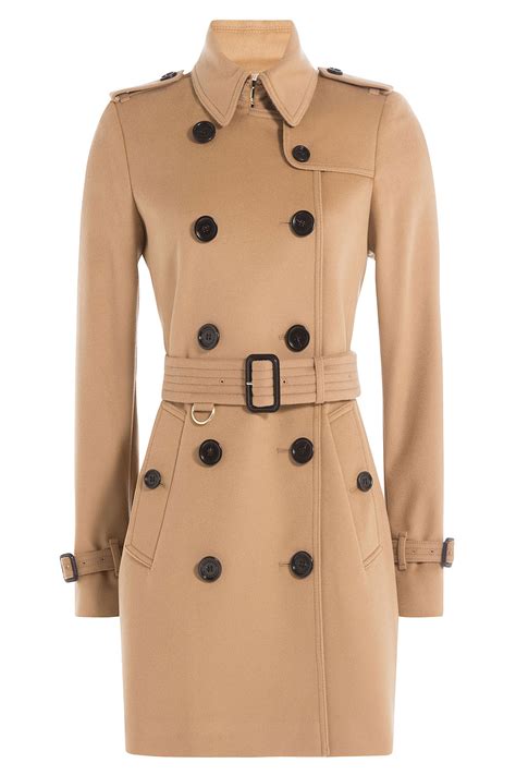 Burberry Kensington Wool Trench Coat With Cashmere Camel In Brown Lyst
