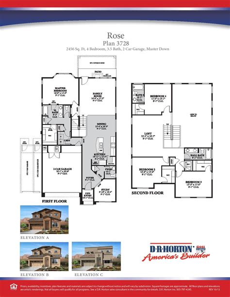 DR Horton Rose Floor Plan | Basement floor plans, Unique house plans