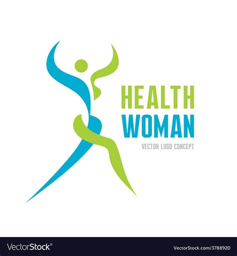 Health Woman Logo Concept Royalty Free Vector Image