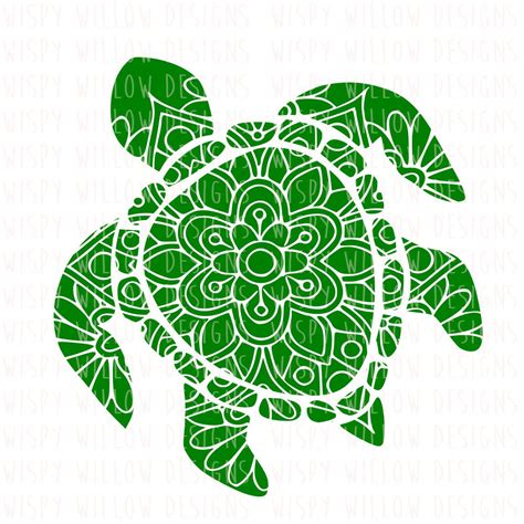 Turtle SVG DXF PNG Eps Pdf Mandala Turtle Floral Etsy In 2020