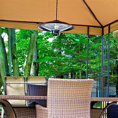 The comfort zone electric patio heater heats the instant it turns on and features a fully functional remote control so you can adjust the heat settings for a steady warmth from the comfort of your seat. Ener-G+ Indoor/Outdoor Ceiling Electric Patio Heater with ...