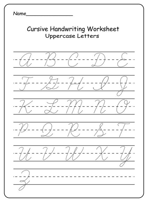 cursive handwriting alphabet worksheet