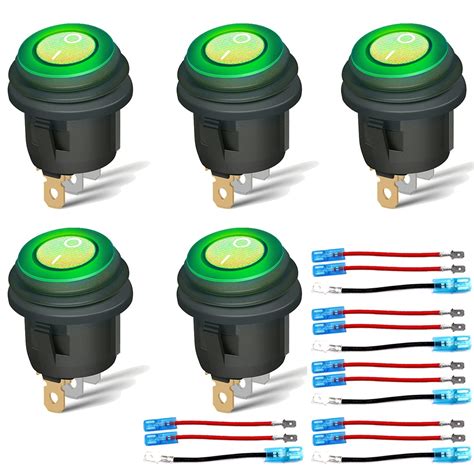 Buy Pack Spst Pin On Off Waterproof Round Rocker Toggle Switch V