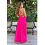 Hot Pink Maxi Dress With Cut Outs And Side Slit  Dresses – Saved