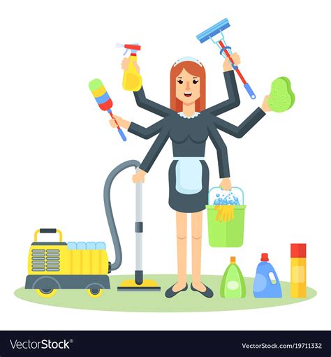 Cleaning Service Maid Woman Royalty Free Vector Image