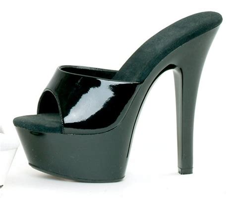 Ellie 601 Vanity Platform Mules Sandals 6 Inch High Heels Shoes Black