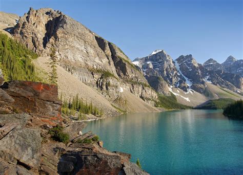 Moraine Lake Alberta Canada Stock Photo Image Of Lake Summer