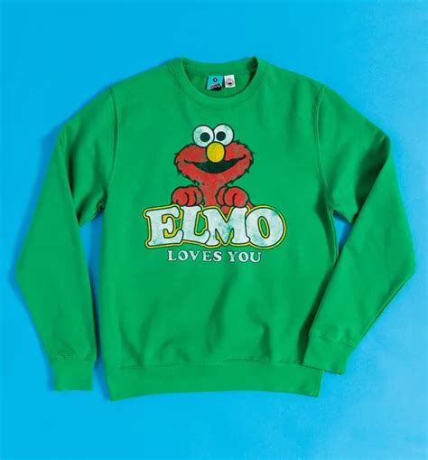 Sesame Street Elmo Loves You Green Sweater