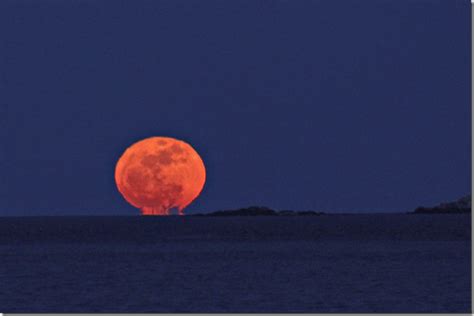 Harvest Moon Rising San Blas Ocean City Earth Atmosphere