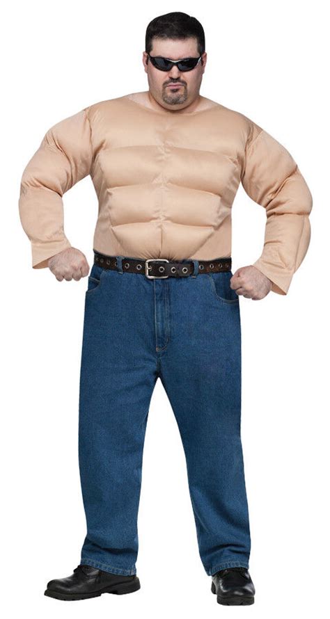 Muscle Man Chest Shirt Adult Plus Size Mens Costume Xxl Xl Padded Halloween 23168010711 Ebay