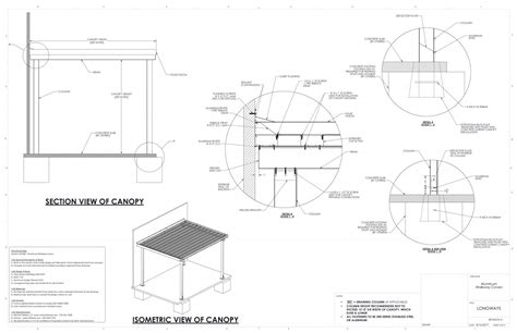 Covered Walkway Canopy Drawings Specs For Canopies Mitchell Metals