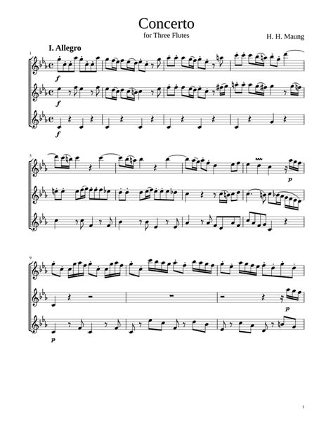 Concerto For Three Flutes Sheet Music For Flute Mixed Trio Download