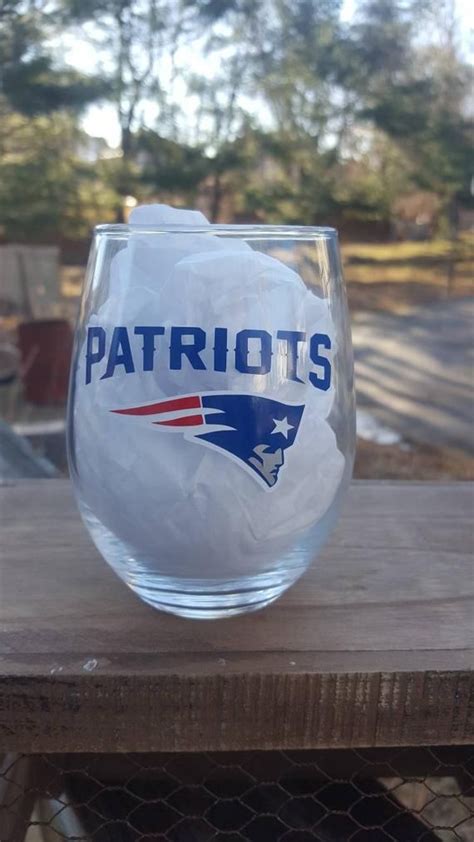 New England Patriots Wine Glass Patriots Party Favors Etsy New