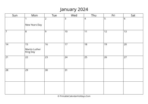 January 2024 Calendars Printablecalendarholidayscom