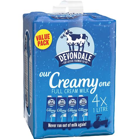 Devondale 100 Pure Full Cream Long Life Milk 4x1l Woolworths