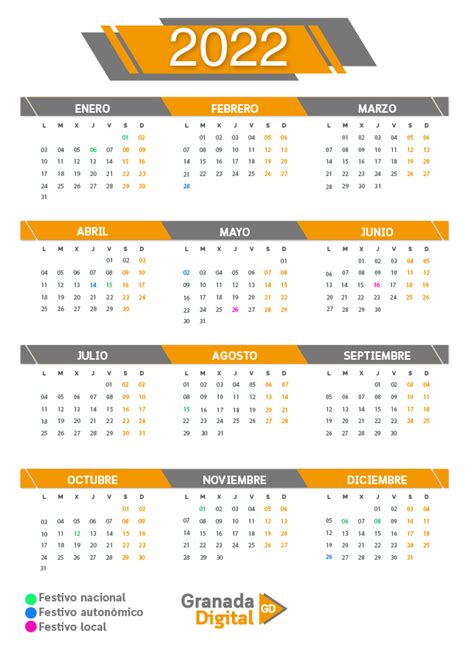 Calendario Laboral Granada 2022 Con Todos Los Festivos Images