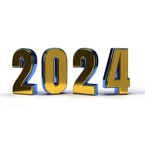 Happy New Year 2024 Golden 3d Numbers 35896075 Png