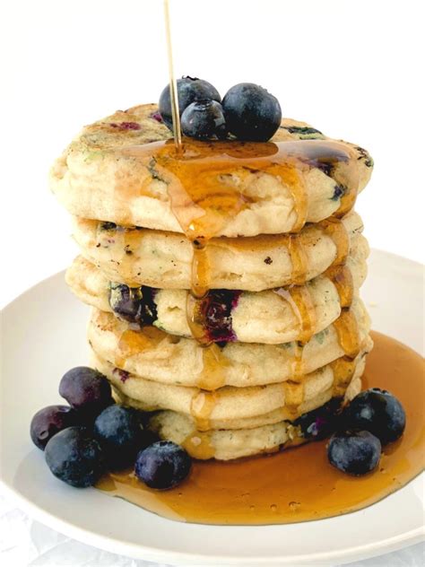 Thick And Fluffy Vegan Blueberry Pancakes Refined Sugar Free And