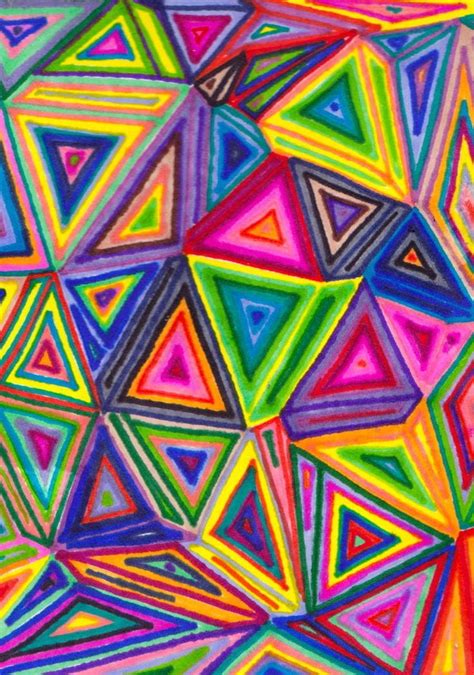 Prismatic Geometrystart With A Shape Oil Pastels