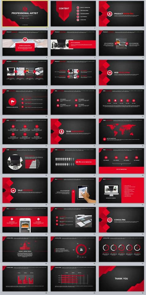 30 Red Black Business Powerpoint Templates Powerpoint Templates