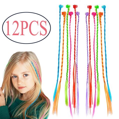 Dicasser 12 Pieces Kids Hair Extensions With Hair Clips Clip On Hair