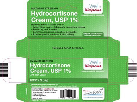 Hydrocortisone Regular Strength Walgreen Company