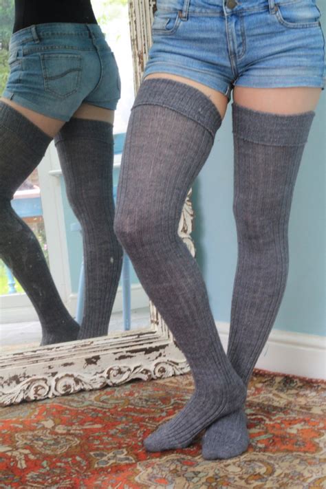 Thigh High Knitted Wool Socks Better Than Leg Warmers Etsy