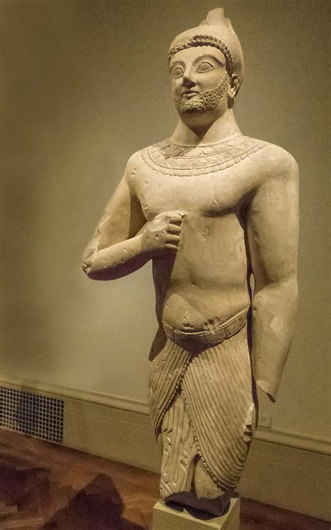 Limestone Male Figure In Egyptian Dress Cypriot Archaic 3rd Quarter Of