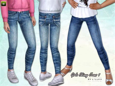 Lillkas Girls Skinny Jeans 1 Girls Skinny Jeans Sims 4 Cc Kids