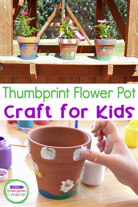 Thumbprint Flower Pot Craft The Kindergarten Connection