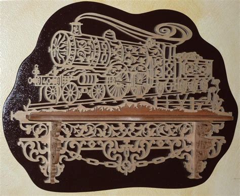 Victorian Locomotive Shelf Scroll Saw Fretwork Pattern